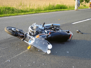 Motorcycle accident on a road in Bartow, Florida